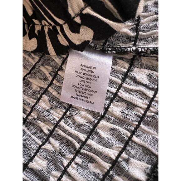 Monteau Linen Blend Crop Top Black & White Women's Medium BNWT! - Picture 5 of 9